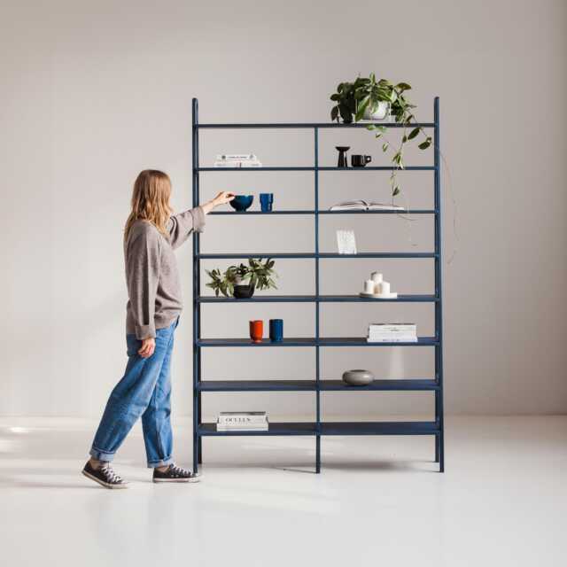 Mid Century Modern Bookshelf Handmade Wooden Shelving Unit, Furniture - image 1