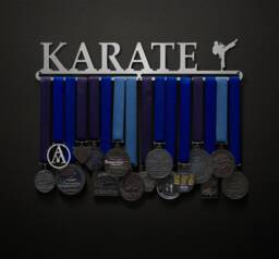 Karate - Male Or Female Figure Options Allied Medal Hanger Holder Display Rack - thumbnail 1
