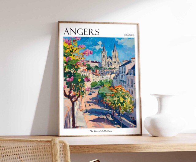Angers France Travel Poster Vintage City Wall Art - image 1