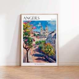 Angers France Travel Poster Vintage City Wall Art - thumbnail 3