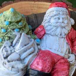 Relaxing Santa Claus Statue Concrete Sculpture Cement Winter Ornament Outdoor Christmas Decoration Winter Figurine Lover Gift - thumbnail 2