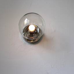 Wall Sconce Lamp, Polished Nickel Flush Mount Lighting Fixture, Clear 6 - thumbnail 3
