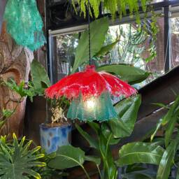 The Lola Lamp. One-Of-A-Kind Handcrafted Lighting. Resin Pendant Lamp, Drip Ambient Light, Mushroom Decor, Jellyfish Light Home Decor - thumbnail 1