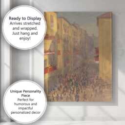 European Street Festival Celebration Impressionist City Scene Canvas Wall Art Print Decor Picture Ready To Hang - thumbnail 3