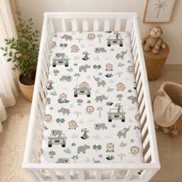 Nestig Mini Crib Fitted Sheet, Compatible With Cloud Snow Wave, Pure Cotton Baby Handmade in UK - thumbnail 3