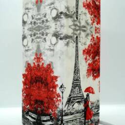 Paris Eiffel Tower Lamp Frosted Glass Decoupage Table Lamp - thumbnail 3