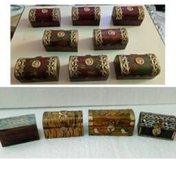 Brass Fitted Wooden Trinket Box Antique Vintage Look, Hand Crafted - thumbnail 2