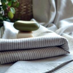 Linen Large Thorw Towel Gift For Him Striped Natural Bath Sheet Pre Washed Body Rustic Eco Firendly Flat 39 X 55 Inches - thumbnail 2
