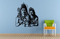 Maha Shivaratri Ganesh Namaste Yoga Family Wall Or Car Vinyl Peal & Stick Removable Sticker Decal L1592 - thumbnail 1