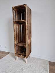 Burnt Wood Shoe Rack Tall Wooden Crate With Legs