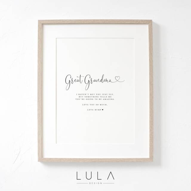 Great Grandma To Be Love From Bump A4 A5 Print, Pregnancy Announcement, Gift, Grandparent Announcement - image 1