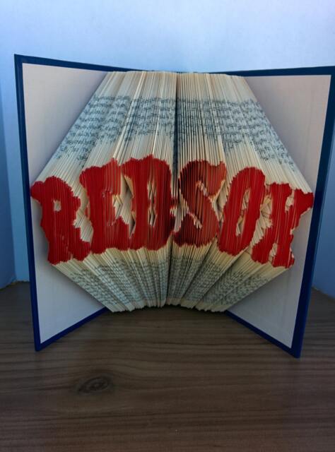 Red Sox- Folded Book Art - Fully Customizable, Baseball, Sports - image 1