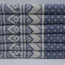 "Turkish Towel, Kilim Desing Towel, Handmade Towel, Navy Blue Towel, Soft Towel, Aztec Towel, Double Face Towel, 36""x70" - thumbnail 3