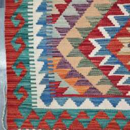 Classic Rug, Handmade Artisan Afghan Turkish Scandinavian Navajo Bohemian Wool Flatweave Multicolour Kilim Rug 151x98 cm - thumbnail 4