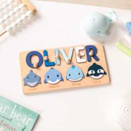 Personalized Baby Wooden Toys Name Puzzle With Farm Animals First Christmas Gifts Handmade Shower Gift Girl Nursery Decor - thumbnail 4