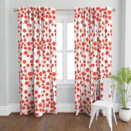 Red Orange Flower Curtain Panel - Spring Blooms Nature Botanical Bright Blossom Custom Blossoming Flame By Elephantandrose - thumbnail 2