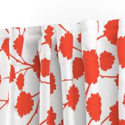 Red Orange Flower Curtain Panel - Spring Blooms Nature Botanical Bright Blossom Custom Blossoming Flame By Elephantandrose - thumbnail 3