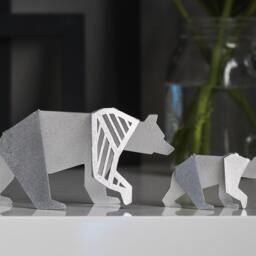 Baby Bear - Contemporary Geometric Sculpture. Bear Figurine. Miniatures - thumbnail 3