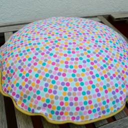 Round Pillow in Lightweight Cotton Twill Fabric Made From High Quality 100% Cotton 2 Sided, 17 Inches With Or Without Feather Insert - thumbnail 3