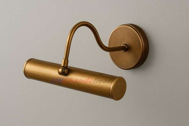 Raw Brass Picture Light Fixture - Vintage Wall Sconce - image 1