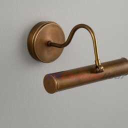 Raw Brass Picture Light Fixture - Vintage Wall Sconce - thumbnail 2