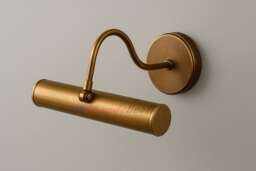 Raw Brass Picture Light Fixture - Vintage Wall Sconce - thumbnail 1
