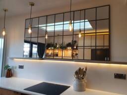 Very Large Industrial Leaded Window Mirror 6Ftx3Ft Handmade By Catfish Glass. 3 Piece - thumbnail 1