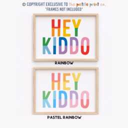 Hey Kiddo Print -- Kids Playroom Print, Rainbow Playroom, Quote Quote, Decor, Fun Unframed - thumbnail 2