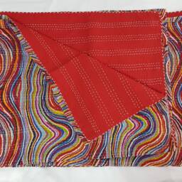 A Beautiful Indian Handmade Handblock Print Kantha Quilt, Blanket, Bedspread, Throw Perfect For Your Bedroom Queen Size - thumbnail 2