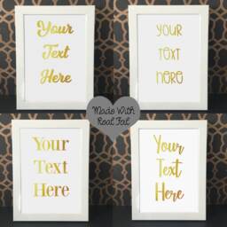 A4 A5 A3 Personalised Real Gold Foil Prints Custom Quote Poster Sign Wall Art Home Decor Foiled Print Calligraphy Typography - thumbnail 3