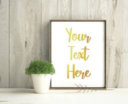 A4 A5 A3 Personalised Real Gold Foil Prints Custom Quote Poster Sign Wall Art Home Decor Foiled Print Calligraphy Typography - thumbnail 1