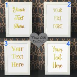A4 A5 A3 Personalised Real Gold Foil Prints Custom Quote Poster Sign Wall Art Home Decor Foiled Print Calligraphy Typography - thumbnail 2