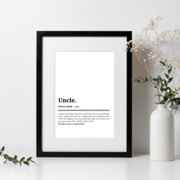 Best Uncle Definition Print Gift For Him Birthday Christmas Best Uncle Friend Funcle Friendship Bestie Framed Frames Photo Personalised - thumbnail 2