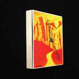 Heatwave, Orange & Yellow, Summer Cityscape, Art Clock - thumbnail 2
