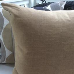 Scion Pillow Cover in Cadet & Pebble Yoki Denim Linen, Taupe Linen Backing - thumbnail 3