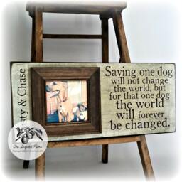 Rescued Pet Photo Frame Dog & Cat Lover Gift - 8x20 - thumbnail 1