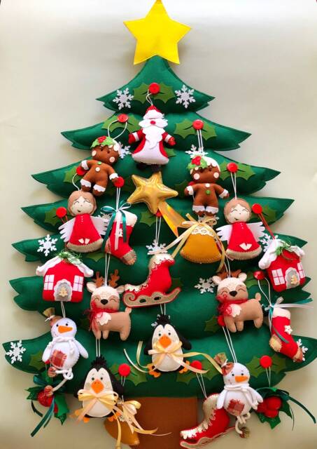 Decorative Fir Tree Made Of Felt Christmas Decor Felt Shower Basket Idea Marry Baby Toys - image 1