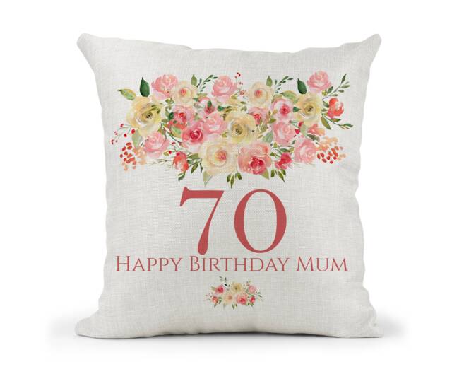 Personalised Special Birthday Cushion, 30Th, 40Th, 50Th, 60Th, 70Th, 80Th Lemon Floral Mum, Nan, Friend, Sister, Anniversary - image 1