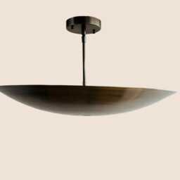 Antique Patina Brass Flush Mount Light - Mid Century Sputnik Chandelier - thumbnail 3