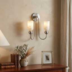Modern Mid Century Handmade Double Shade Alabaster Wall Lamp Alabaster Sconce - thumbnail 2
