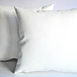 "2 White Faux Leather Classic Cushions 16"" 18"" 20" - thumbnail 3