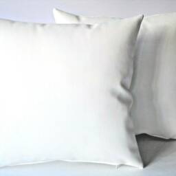 "2 White Faux Leather Classic Cushions 16"" 18"" 20" - thumbnail 2