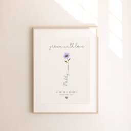 Personalised Grandparent Flower Garden Print Keepsake Gift For Granny & Grandpa - thumbnail 3