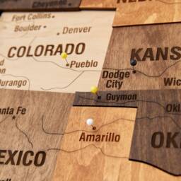 Us Push Pin Map Wall Decoration, Travel Of Usa 5Th Anniversary Gift, Apartment Decor New Home Gift For Wife, Wood Boyfriend - thumbnail 3