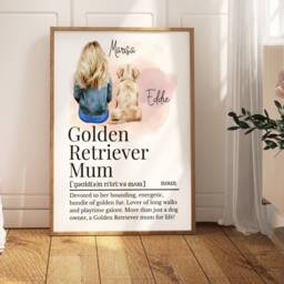 Golden Retriever Mum Definition Print, Personalised Print For A Mum, Owner - thumbnail 2