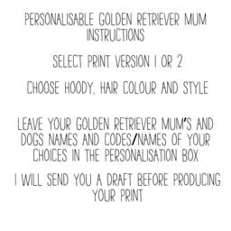 Golden Retriever Mum Definition Print, Personalised Print For A Mum, Owner - thumbnail 3