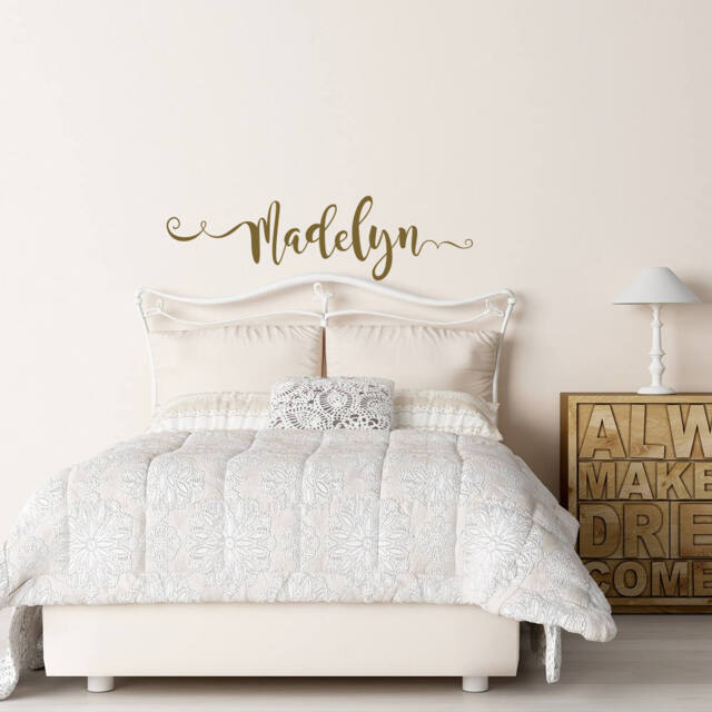 Personalized Name Wall Decal Girl Nursery Gold Vinyl Lettering Ww71 - image 1