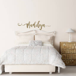 Personalized Name Wall Decal Girl Nursery Gold Vinyl Lettering Ww71 - thumbnail 1