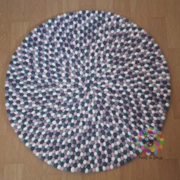 Handmade Wool Felt Ball Rug Nursery Decor, Custom Colors - thumbnail 4
