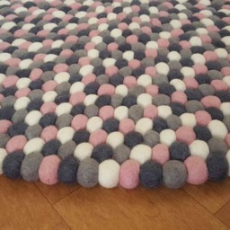 Handmade Wool Felt Ball Rug Nursery Decor, Custom Colors - thumbnail 2